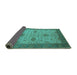 Sideview of Oriental Turquoise Industrial Rug, urb946turq