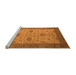 Sideview of Machine Washable Oriental Orange Industrial Area Rugs, wshurb946org