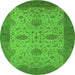 Round Oriental Green Industrial Rug, urb946grn