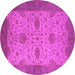 Round Oriental Pink Industrial Rug, urb946pnk