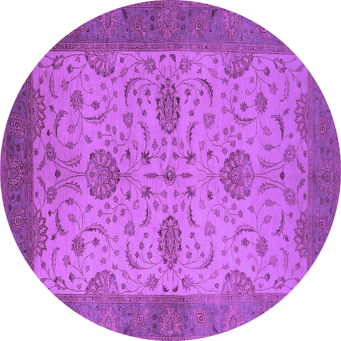 Round Oriental Purple Industrial Rug, urb946pur