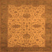 Square Machine Washable Oriental Orange Industrial Area Rugs, wshurb946org