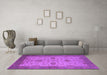 Machine Washable Oriental Purple Industrial Area Rugs in a Living Room, wshurb946pur