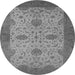 Round Oriental Gray Industrial Rug, urb946gry