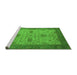 Sideview of Machine Washable Oriental Green Industrial Area Rugs, wshurb946grn