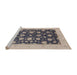 Sideview of Machine Washable Industrial Modern Carbon Gray Rug, wshurb947