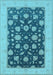 Machine Washable Oriental Light Blue Industrial Rug, wshurb947lblu