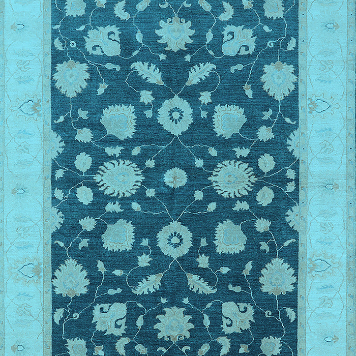 Machine Washable Oriental Light Blue Industrial Rug, wshurb947lblu