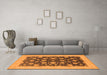 Machine Washable Oriental Orange Industrial Area Rugs in a Living Room, wshurb947org