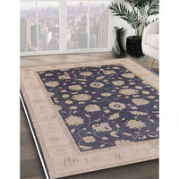 Mid-Century Modern Carbon Gray Oriental Rug, urb947