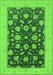 Machine Washable Oriental Green Industrial Area Rugs, wshurb947grn