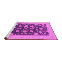 Sideview of Machine Washable Oriental Pink Industrial Rug, wshurb947pnk