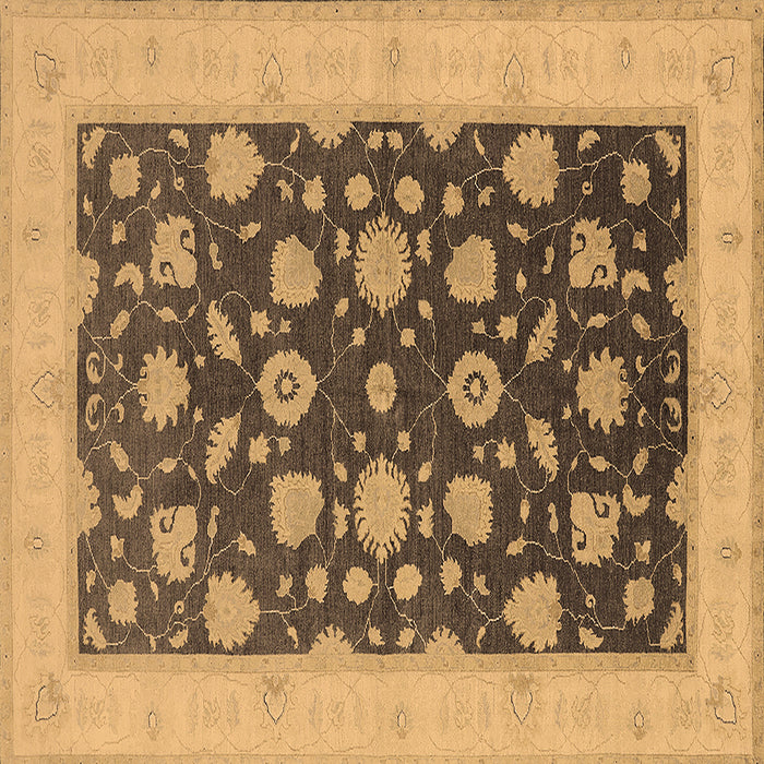 Square Oriental Brown Industrial Rug, urb947brn