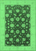 Machine Washable Oriental Emerald Green Industrial Area Rugs, wshurb947emgrn