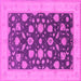 Square Machine Washable Oriental Pink Industrial Rug, wshurb947pnk