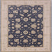 Square Mid-Century Modern Carbon Gray Oriental Rug, urb947