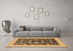 Machine Washable Oriental Brown Industrial Rug in a Living Room,, wshurb947brn