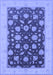 Machine Washable Oriental Blue Industrial Rug, wshurb947blu