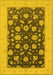 Machine Washable Oriental Yellow Industrial Rug, wshurb947yw