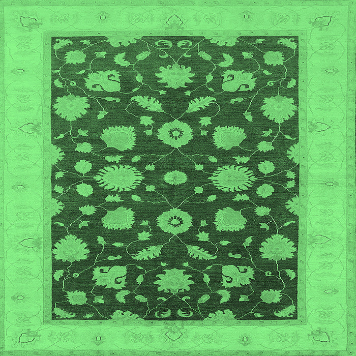 Square Oriental Emerald Green Industrial Rug, urb947emgrn