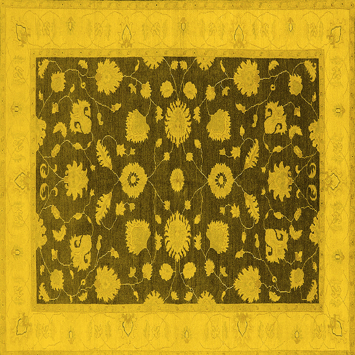 Square Oriental Yellow Industrial Rug, urb947yw