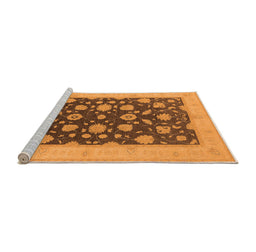 Sideview of Machine Washable Oriental Orange Industrial Area Rugs, wshurb947org