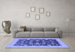 Machine Washable Oriental Blue Industrial Rug in a Living Room, wshurb947blu