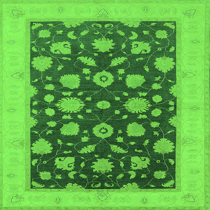 Square Oriental Green Industrial Rug, urb947grn