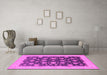 Machine Washable Oriental Pink Industrial Rug in a Living Room, wshurb947pnk