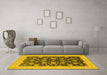 Machine Washable Oriental Yellow Industrial Rug in a Living Room, wshurb947yw