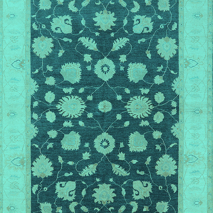 Machine Washable Oriental Turquoise Industrial Area Rugs, wshurb947turq