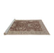 Sideview of Machine Washable Industrial Modern Sienna Brown Rug, wshurb948