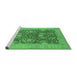 Sideview of Machine Washable Oriental Emerald Green Industrial Area Rugs, wshurb948emgrn