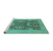 Sideview of Machine Washable Oriental Turquoise Industrial Area Rugs, wshurb948turq