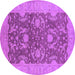 Round Oriental Purple Industrial Rug, urb948pur