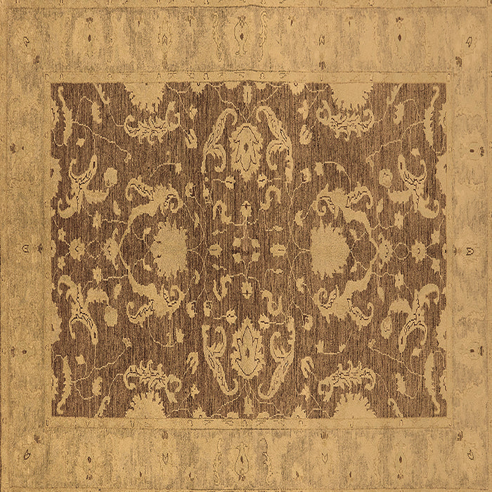 Square Oriental Brown Industrial Rug, urb948brn