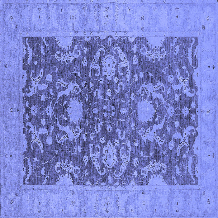 Square Oriental Blue Industrial Rug, urb948blu
