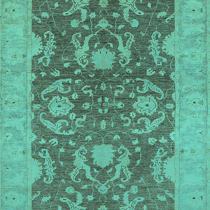 Machine Washable Oriental Turquoise Industrial Area Rugs, wshurb948turq