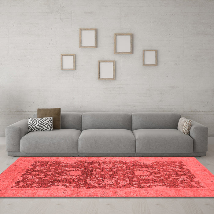 Industrial Red Washable Rugs