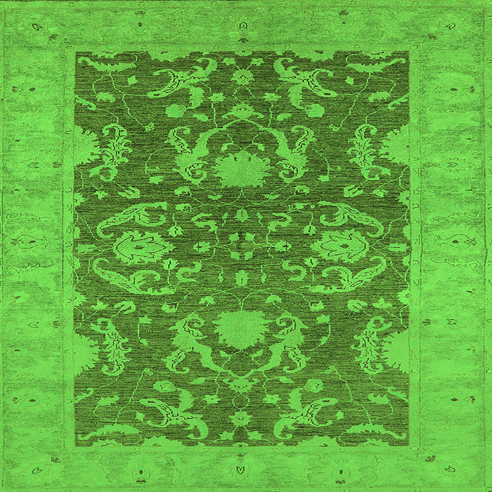 Square Oriental Green Industrial Rug, urb948grn
