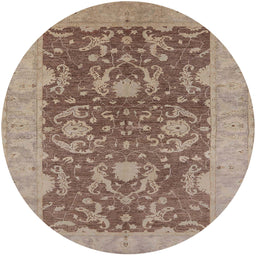 Round Machine Washable Industrial Modern Sienna Brown Rug, wshurb948