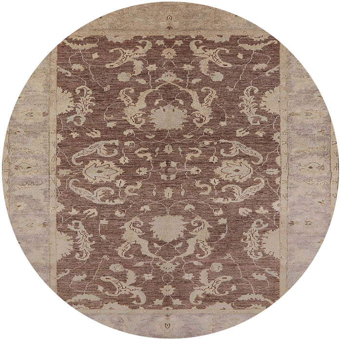 Round Machine Washable Industrial Modern Sienna Brown Rug, wshurb948