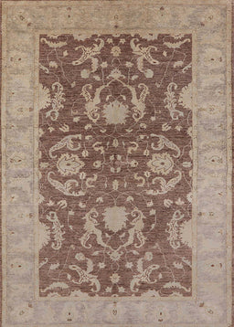Mid-Century Modern Sienna Brown Oriental Rug, urb948