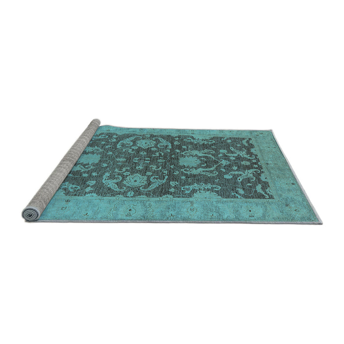 Sideview of Machine Washable Oriental Light Blue Industrial Rug, wshurb948lblu