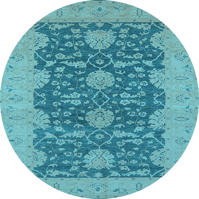 Round Oriental Light Blue Industrial Rug, urb949lblu