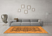 Machine Washable Oriental Orange Industrial Area Rugs in a Living Room, wshurb949org