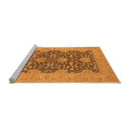 Sideview of Machine Washable Oriental Orange Industrial Area Rugs, wshurb949org