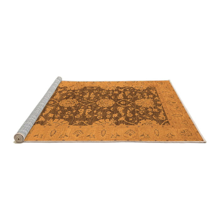 Sideview of Machine Washable Oriental Orange Industrial Area Rugs, wshurb949org