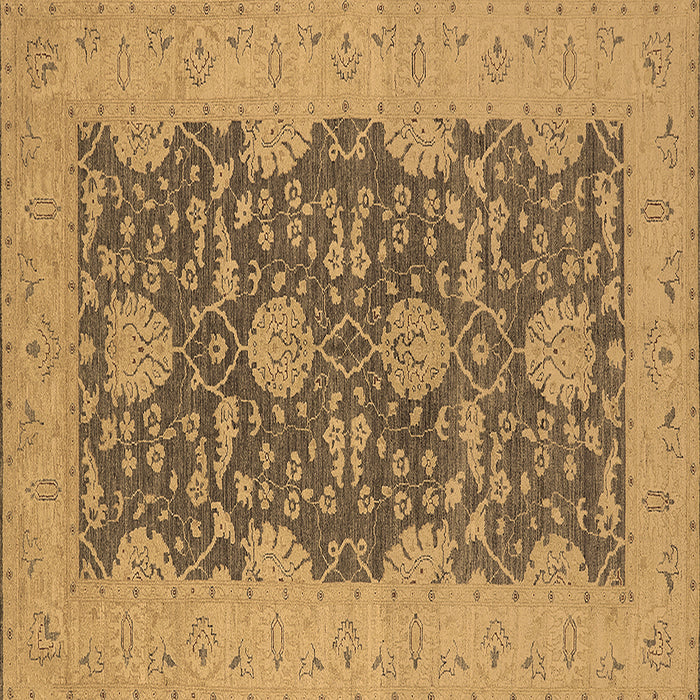 Square Machine Washable Oriental Brown Industrial Rug, wshurb949brn