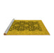 Sideview of Machine Washable Oriental Yellow Industrial Rug, wshurb949yw